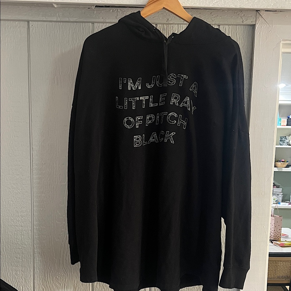 Torrid Black Hoodie “I’m Just a Little Ray of Pitch Black”